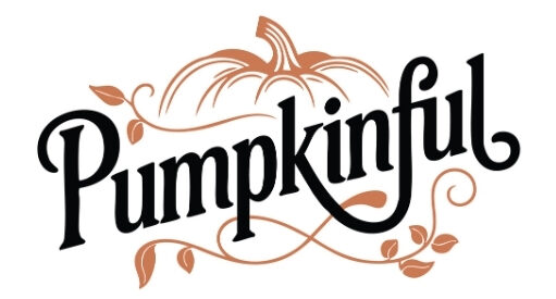 Pumpkinful logo with elegant lettering and a whimsical pumpkin design, symbolizing luxury fall decor and Southern charm.